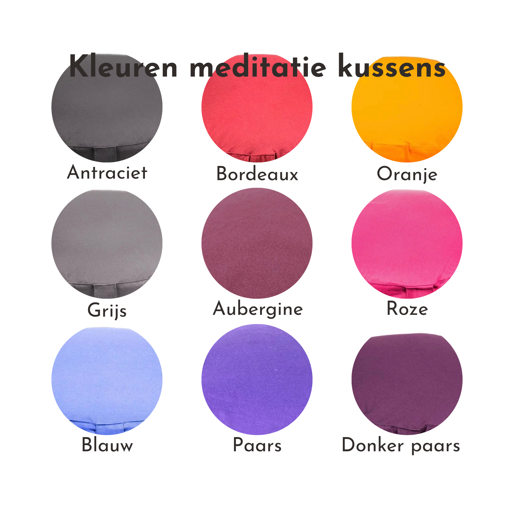kleuren meditatie kussens